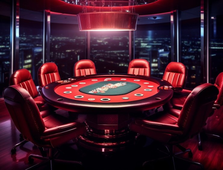 Live casino table with professional dealer setup